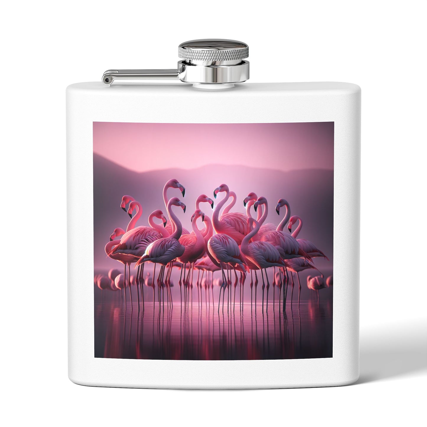 pink flamingos Sleek Stainless Steel Flask