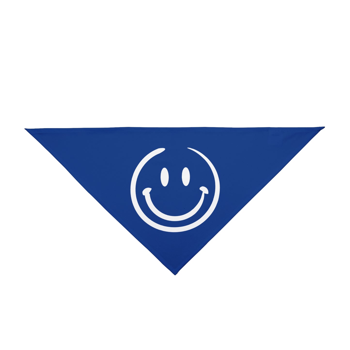 blue with white smiley face Pet Bandana