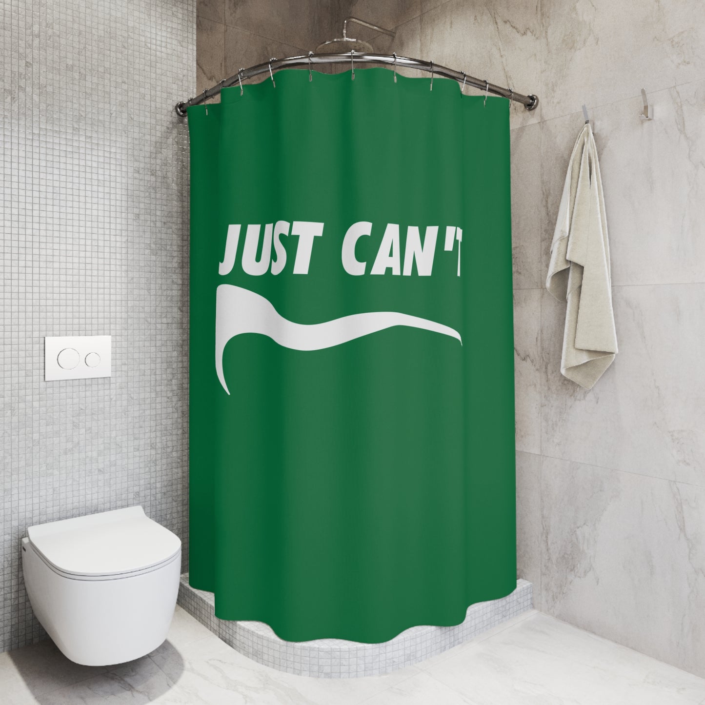 green I just can't Shower Curtains