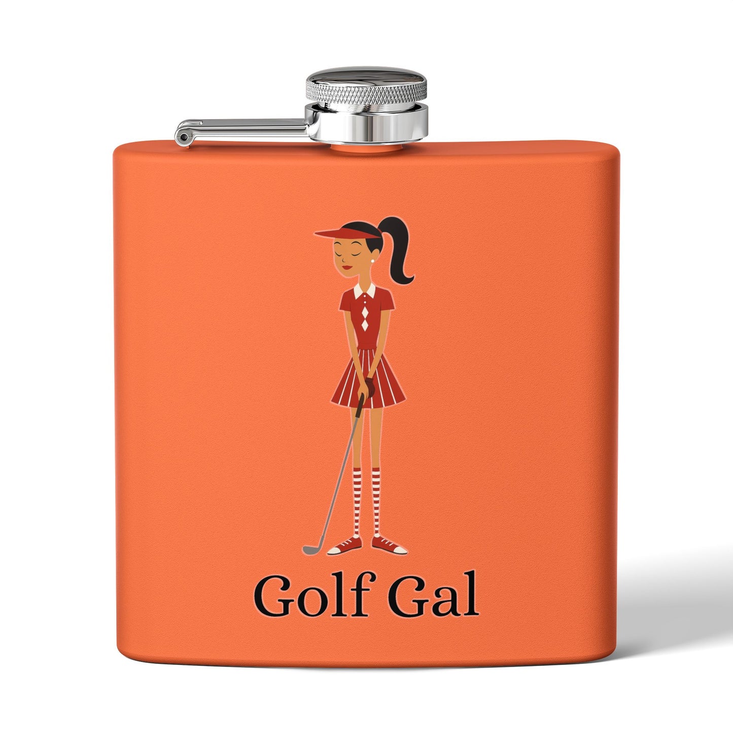 Golf Gal Sleek Stainless Steel Flask Ruby