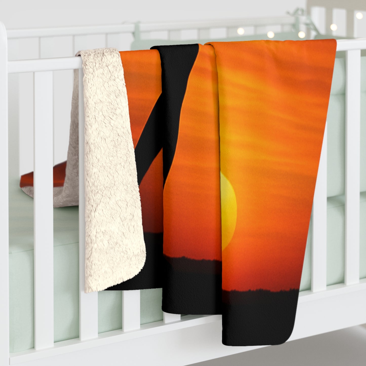 Golf Girl at Sunset Sherpa Fleece Blanket