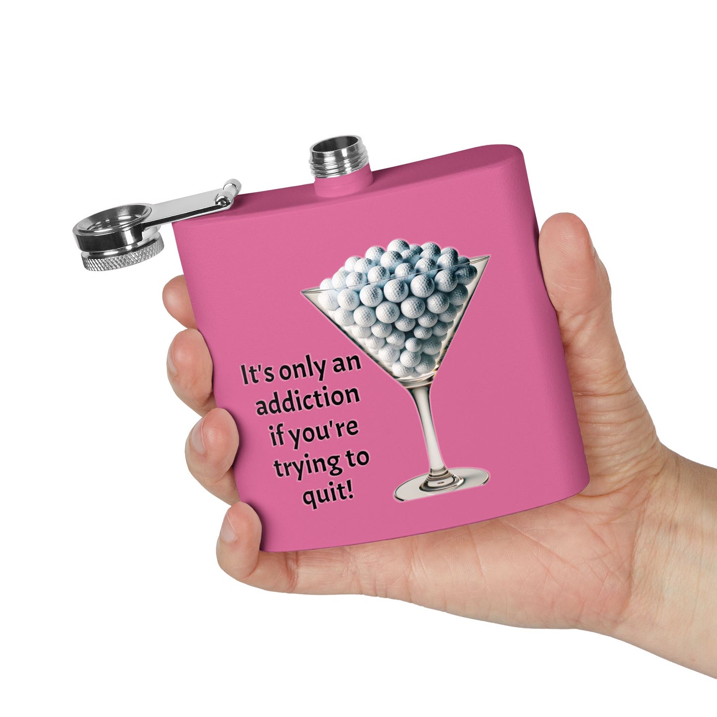 Golf Addiction Sleek Stainless Steel Flask