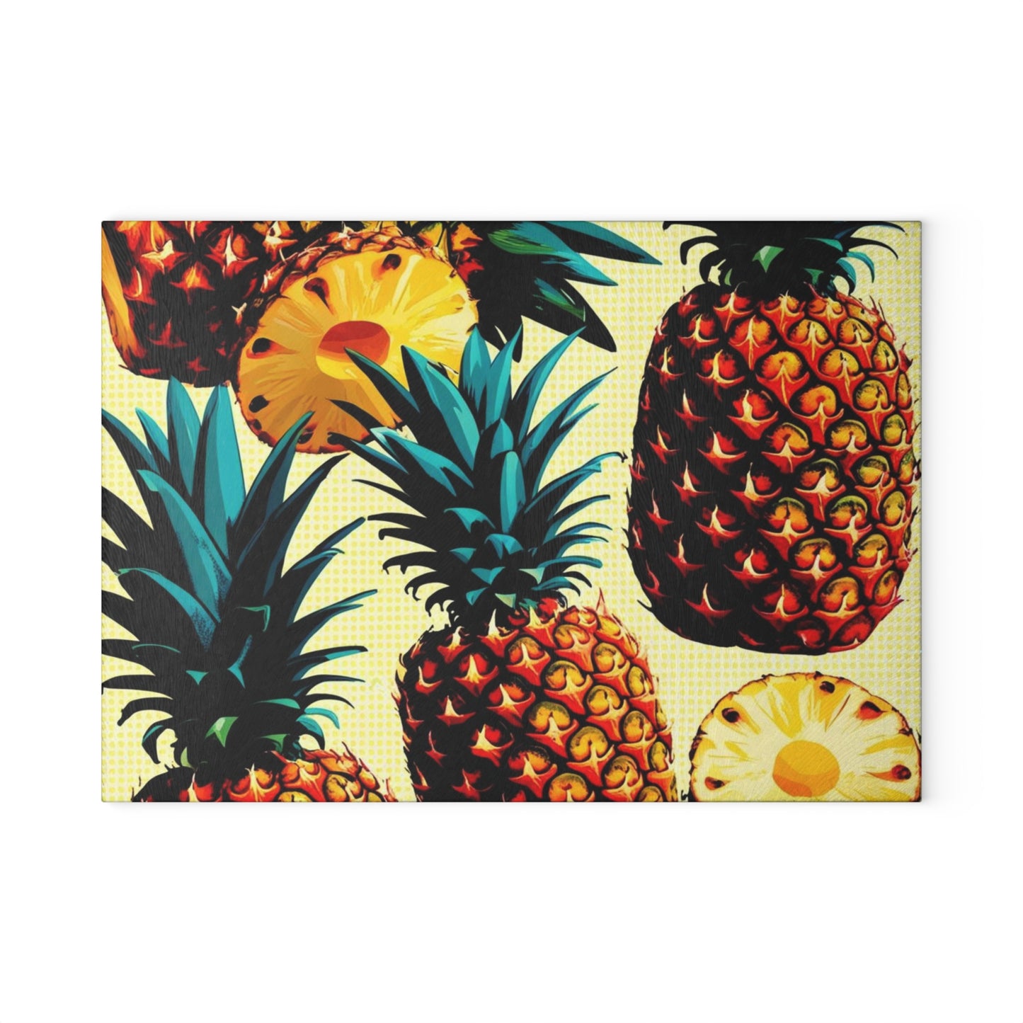 pineapples Glass Cutting Board
