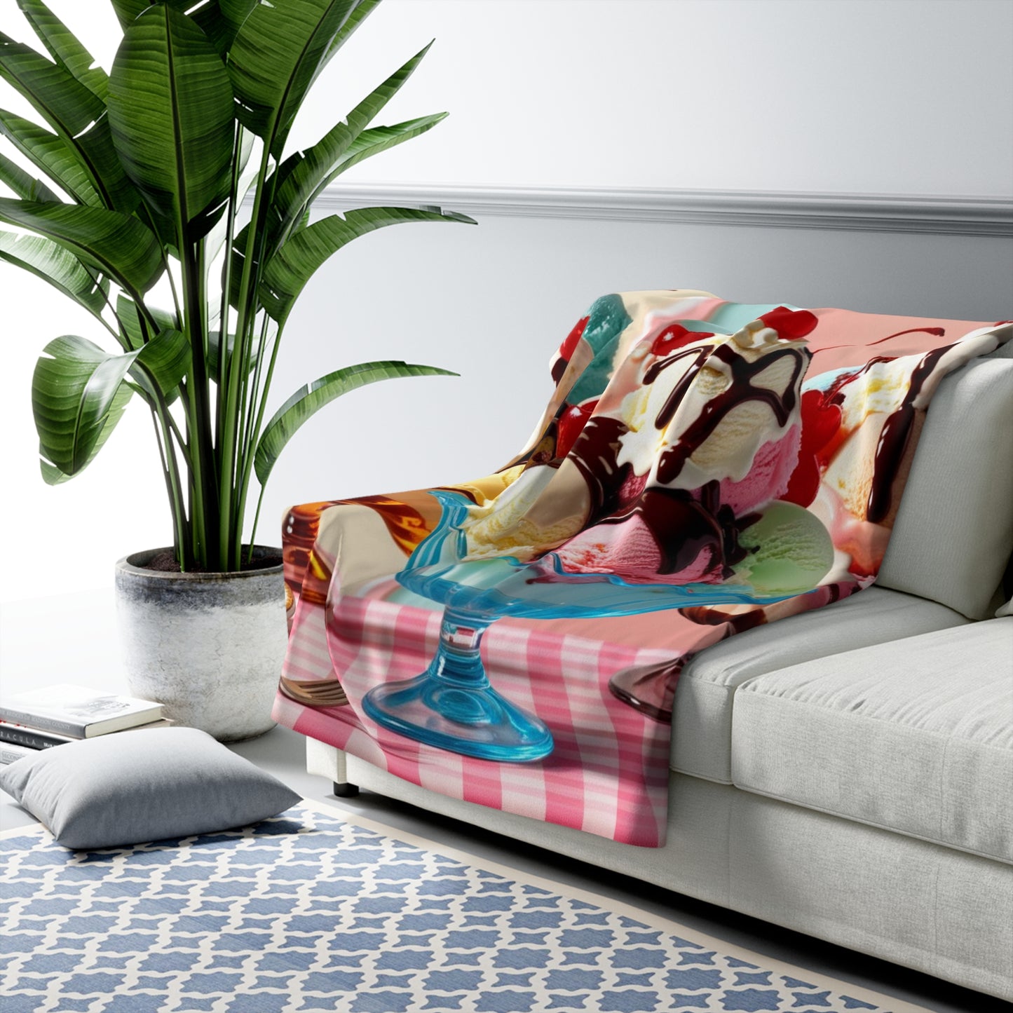 Sundae Sherpa Fleece Blanket
