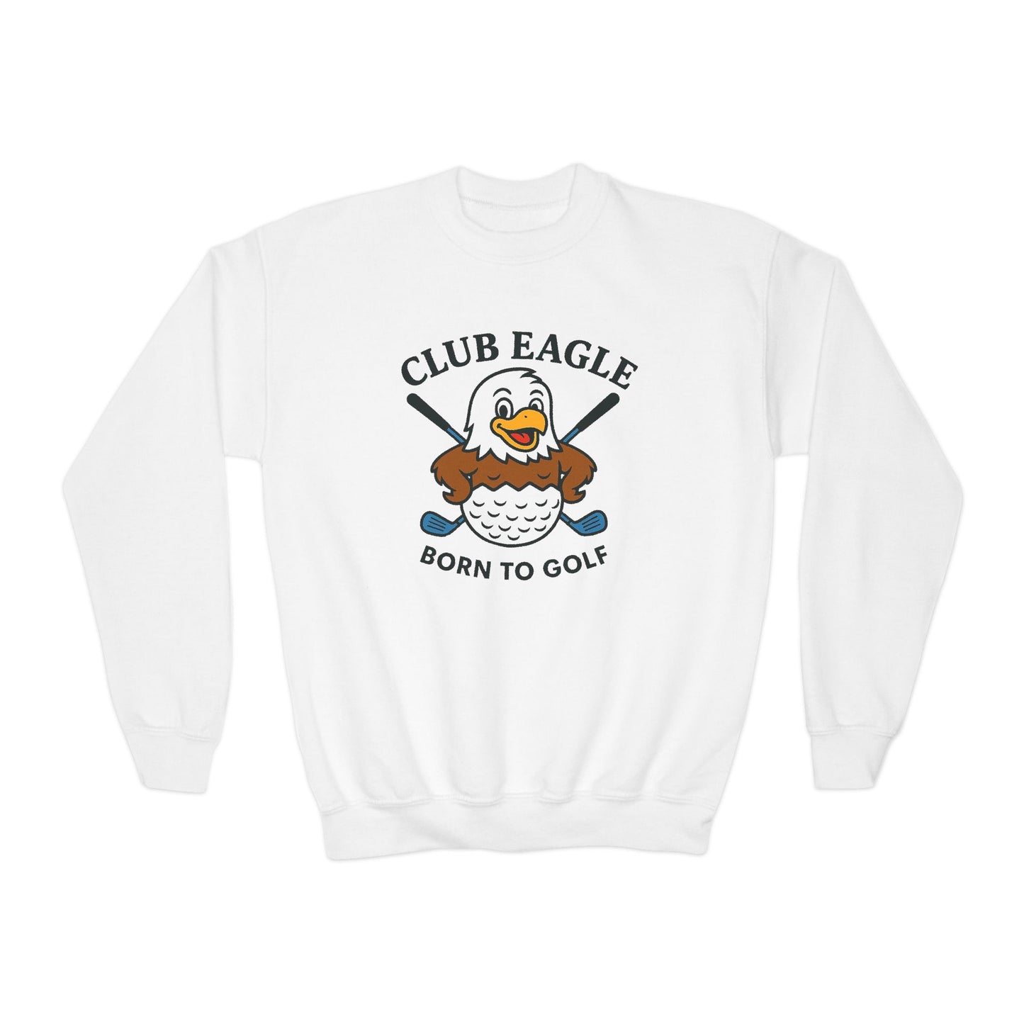 Club Eagle Golf Ball Born to Golf Youth Crewneck Sweatshirt
