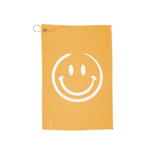 yellow smiley face Golf Towel