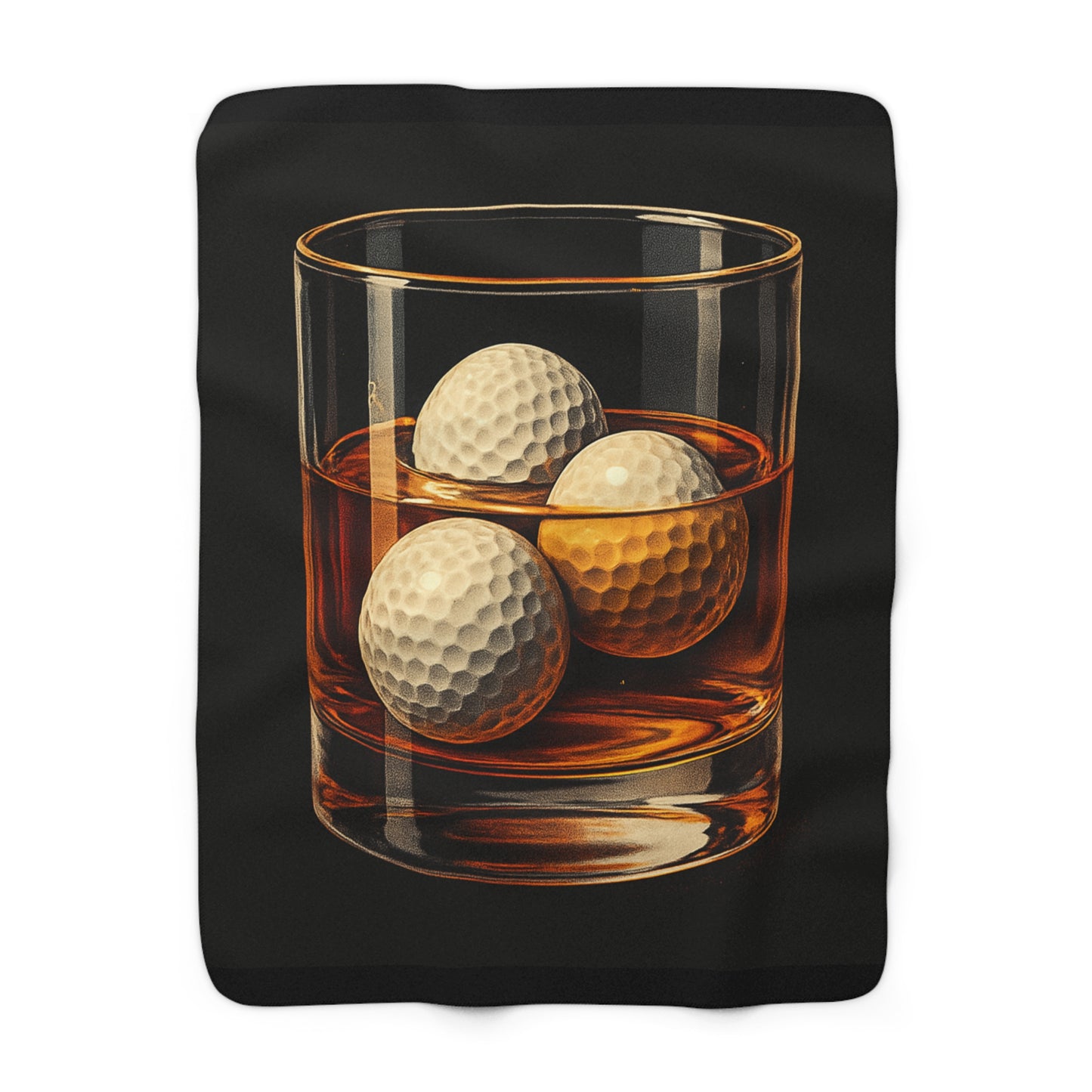 Whiskey and Golf Sherpa Fleece Blanket