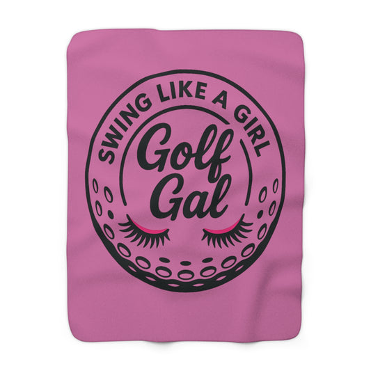 Swing Like A Girl Logo Sherpa Fleece Blanket