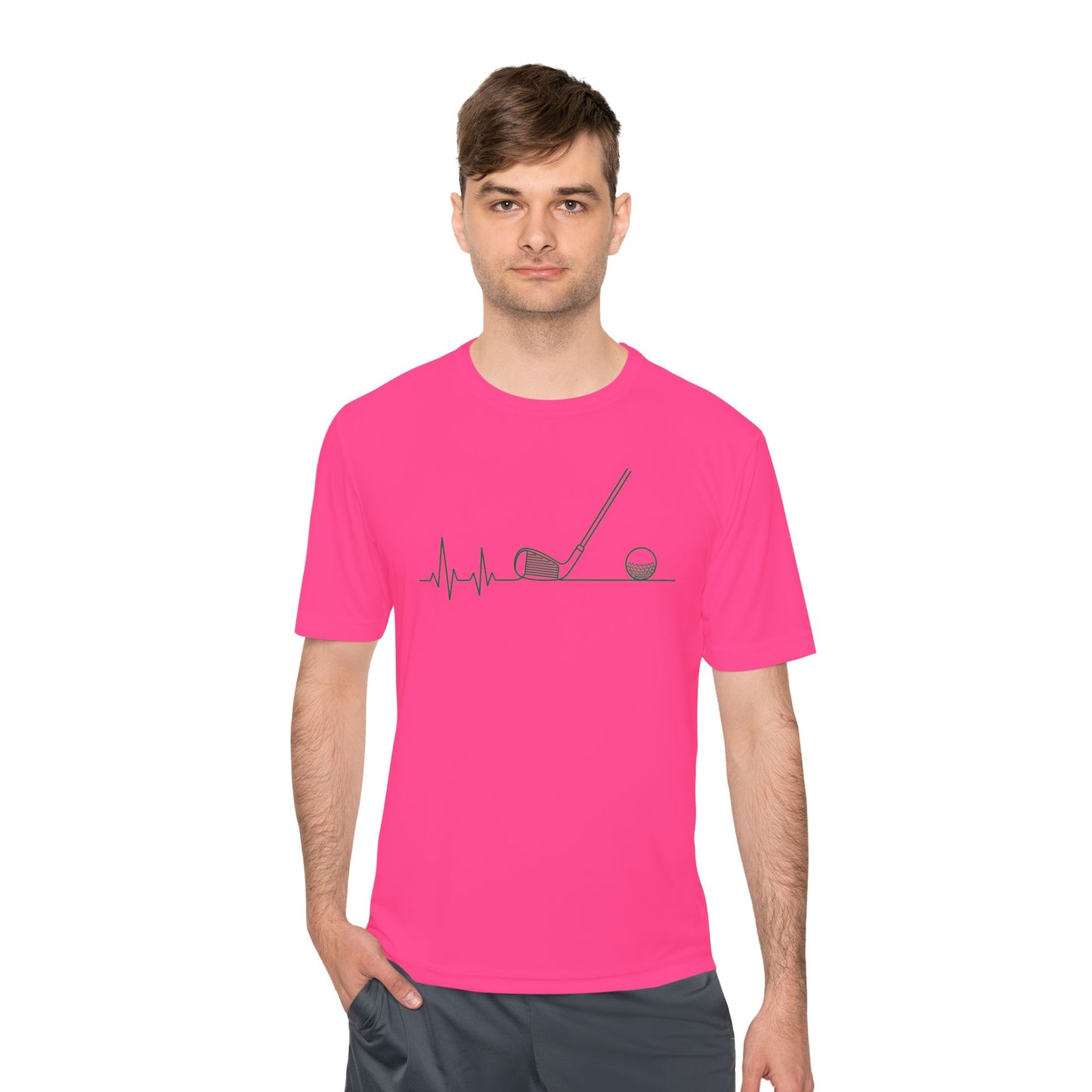 Golf heartbeat moisture wicking tee unisex