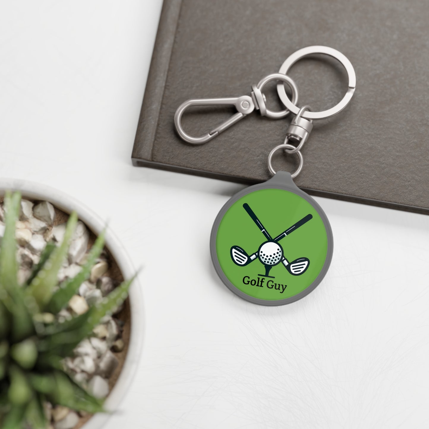 Green Golf Guy Keyring Tag