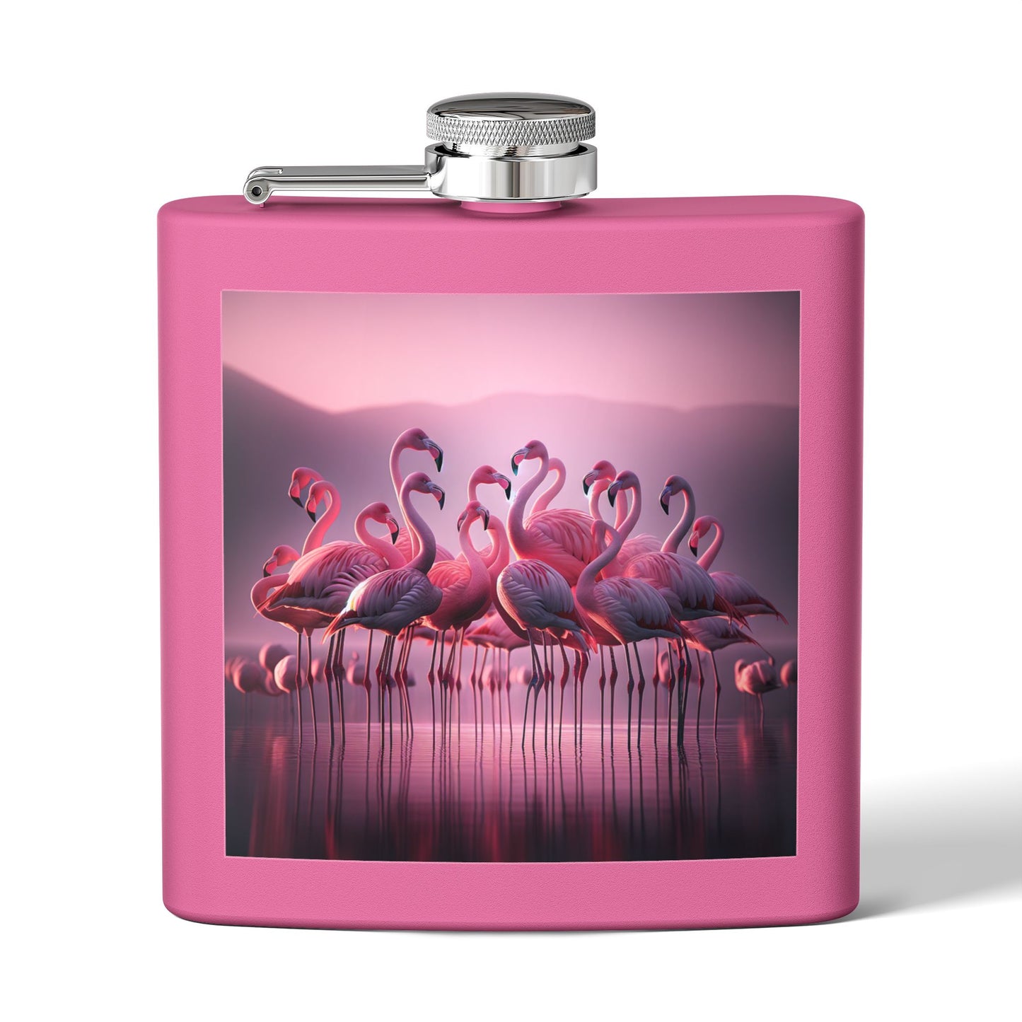 pink flamingos Sleek Stainless Steel Flask