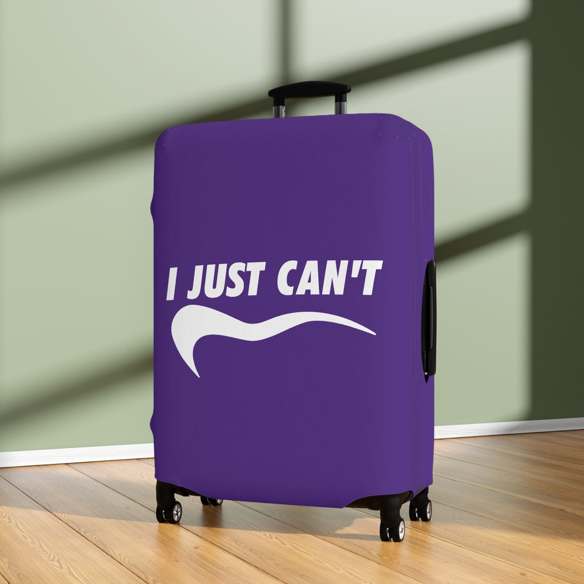 I Just Can't Luggage Cover Purple