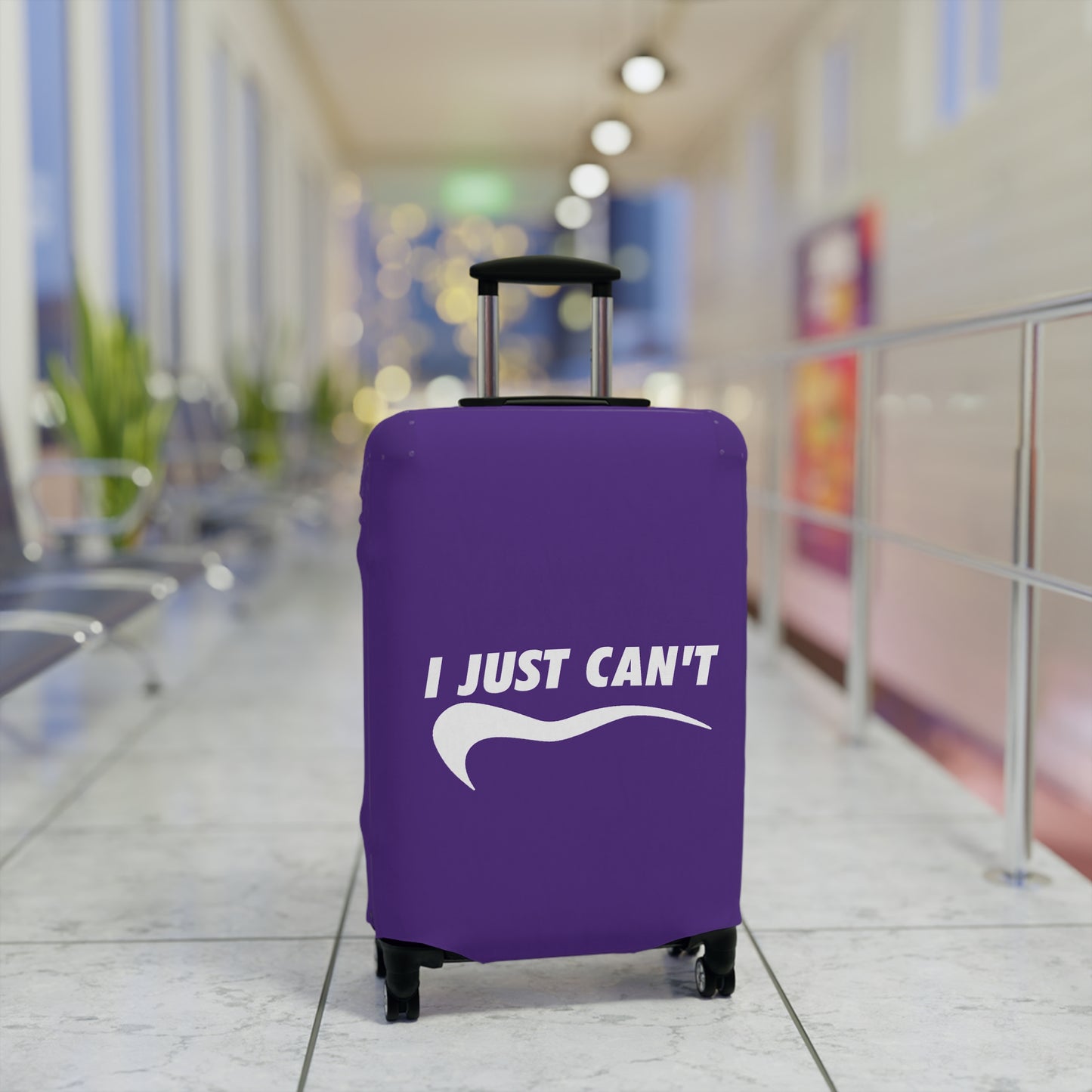 I Just Can't Luggage Cover Purple