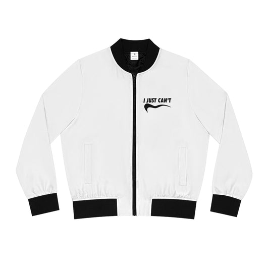 white I just Can't Women's Bomber Jacket