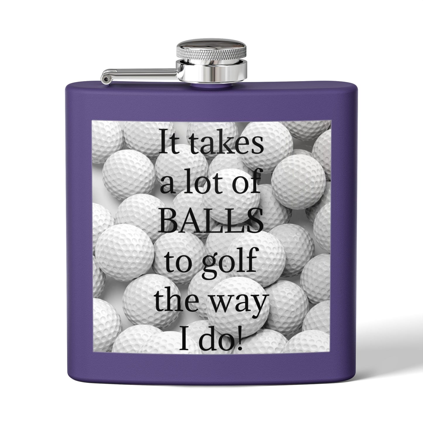 A Lot of Balls Sleek Stainless Steel Flask
