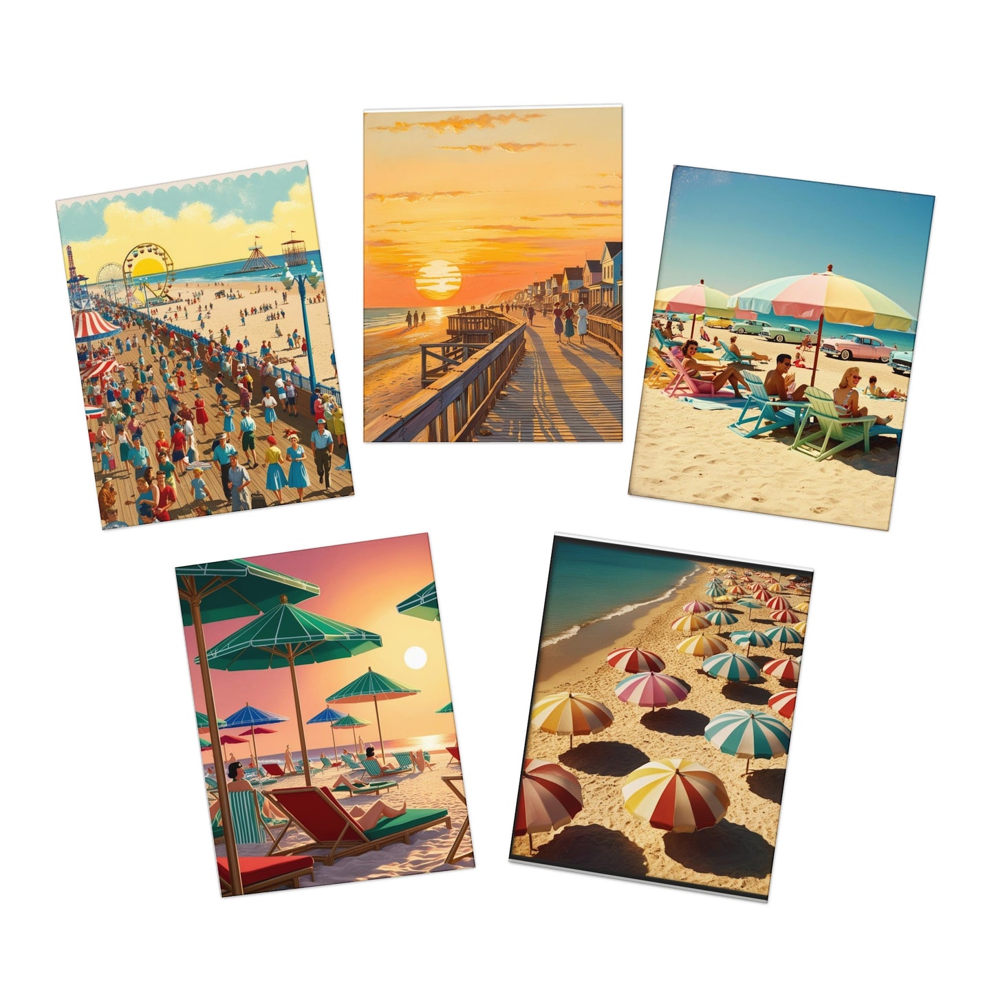 boardwalks and beaches Greeting Cards (5-Pack)