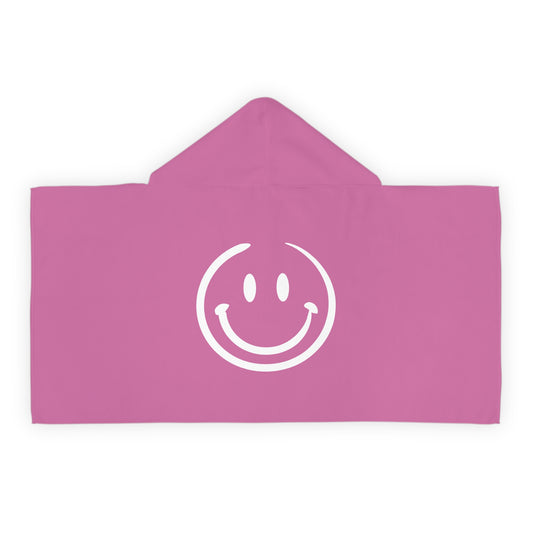 Pink Smiley Face Kids Hooded Towel/ Beach Cover-Up