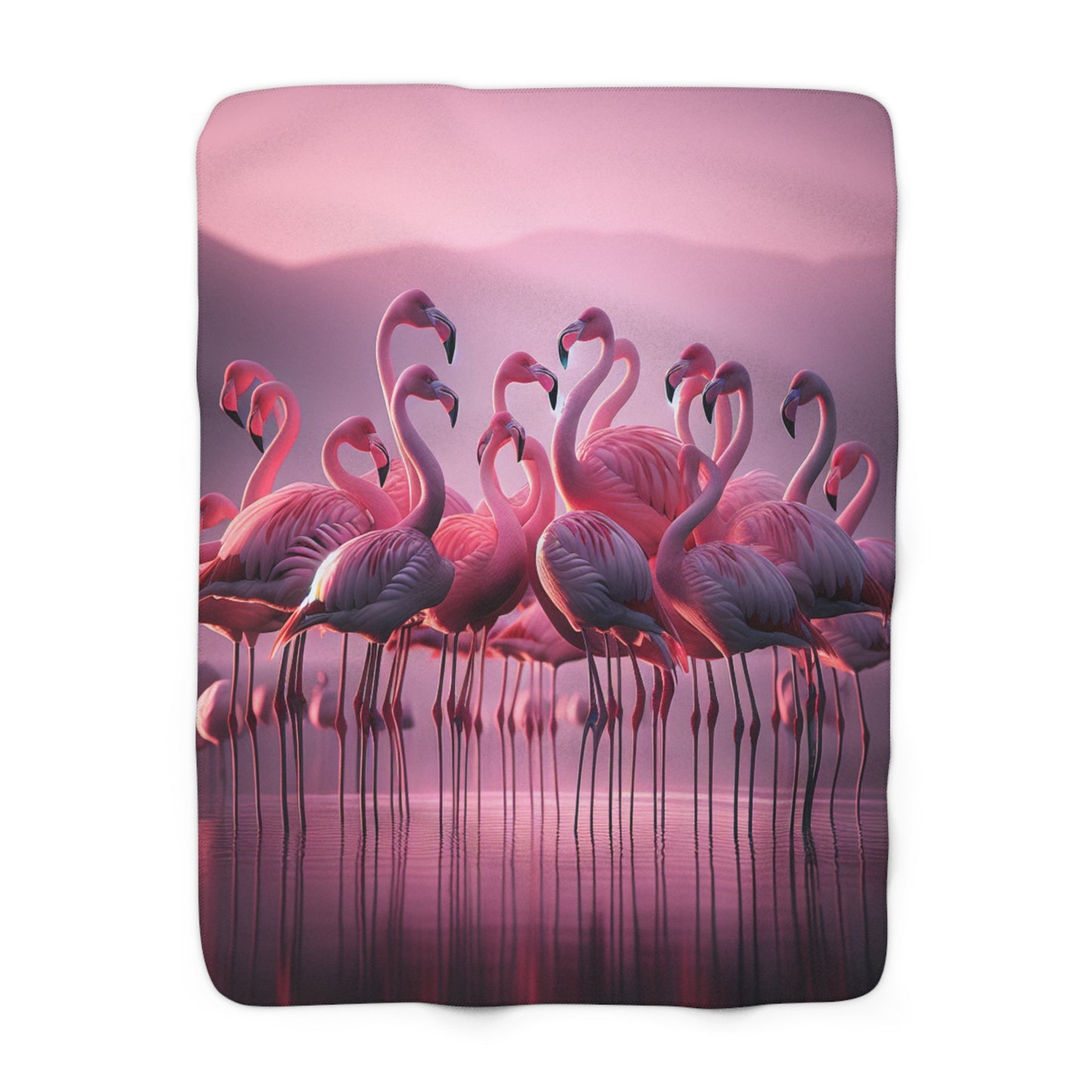 Pink Flamingo Sherpa Fleece Blanket