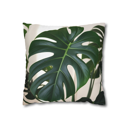 monstera leaves Canvas Pillow cover