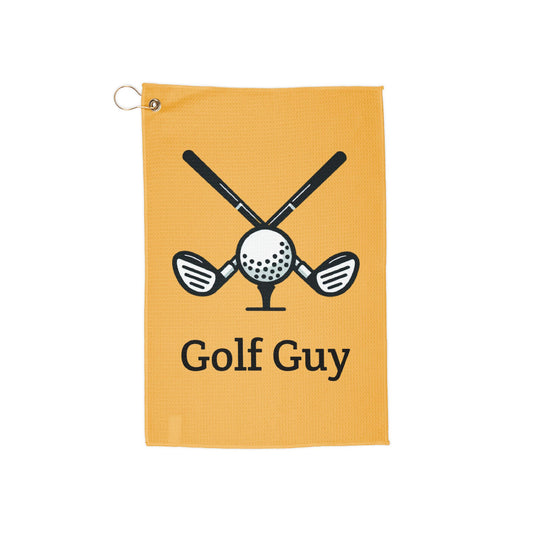 yellow golf guy Golf Towels
