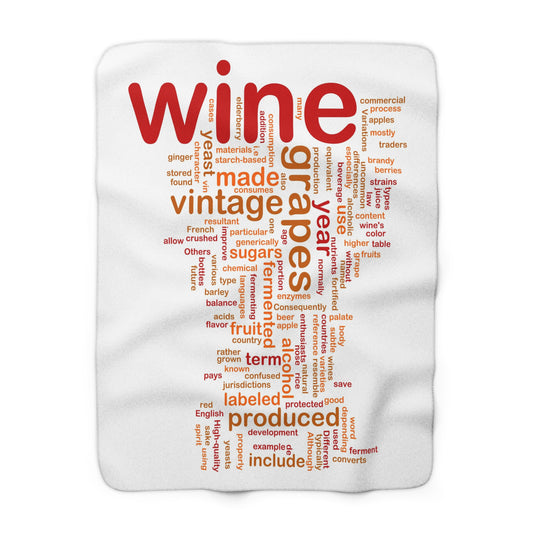 Wine Words Sherpa Fleece Blanket