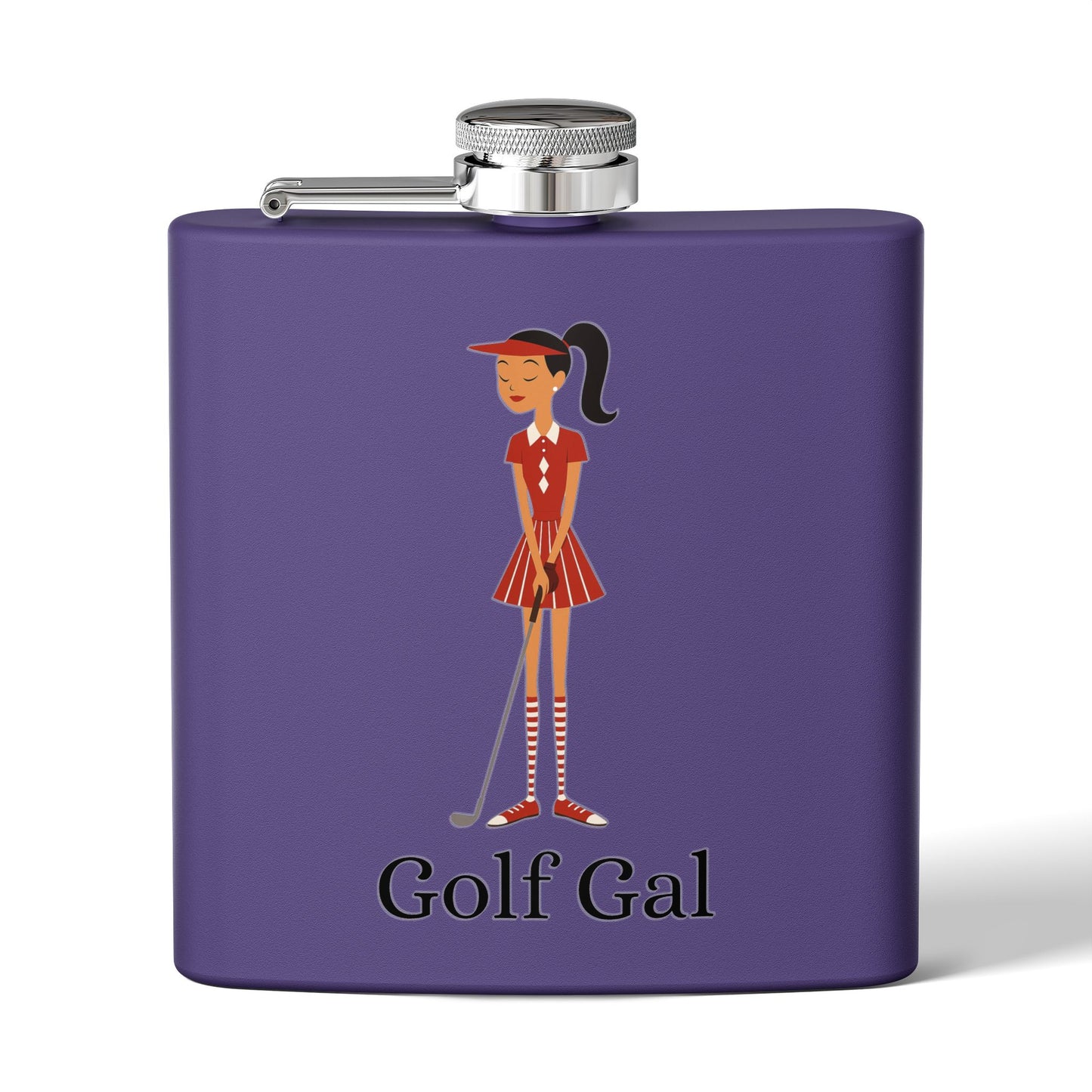 Golf Gal Sleek Stainless Steel Flask Ruby