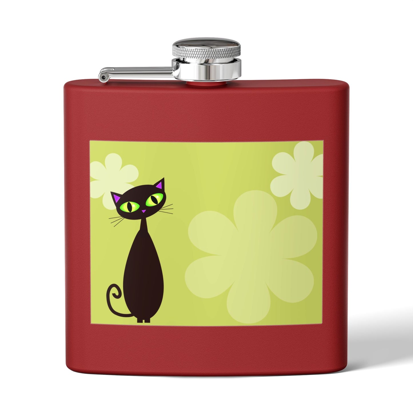 Retro Black Cat Sleek Stainless Steel Flask