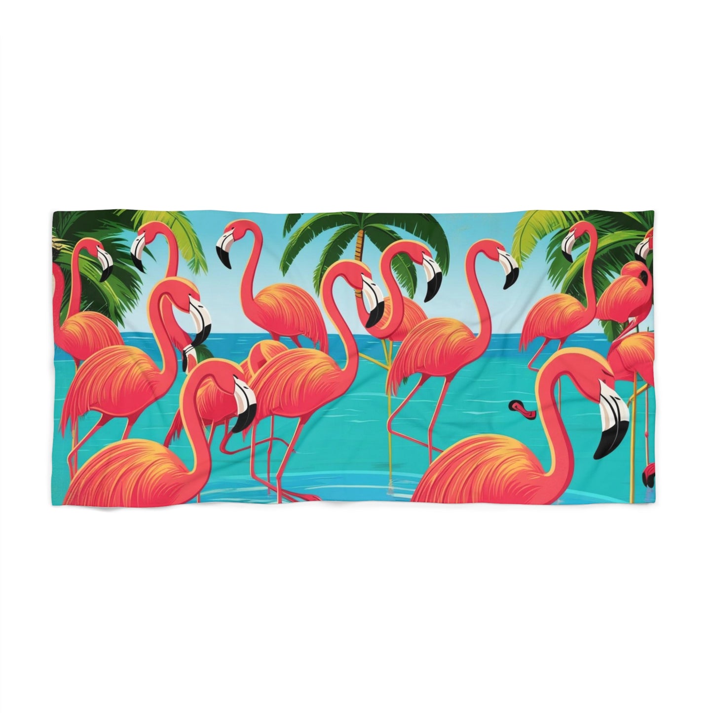 flamingos Beach Towel