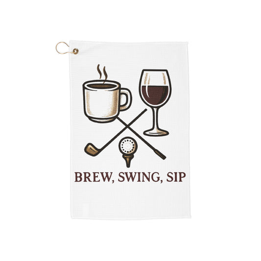 Brew Sip Swing Golf Towel