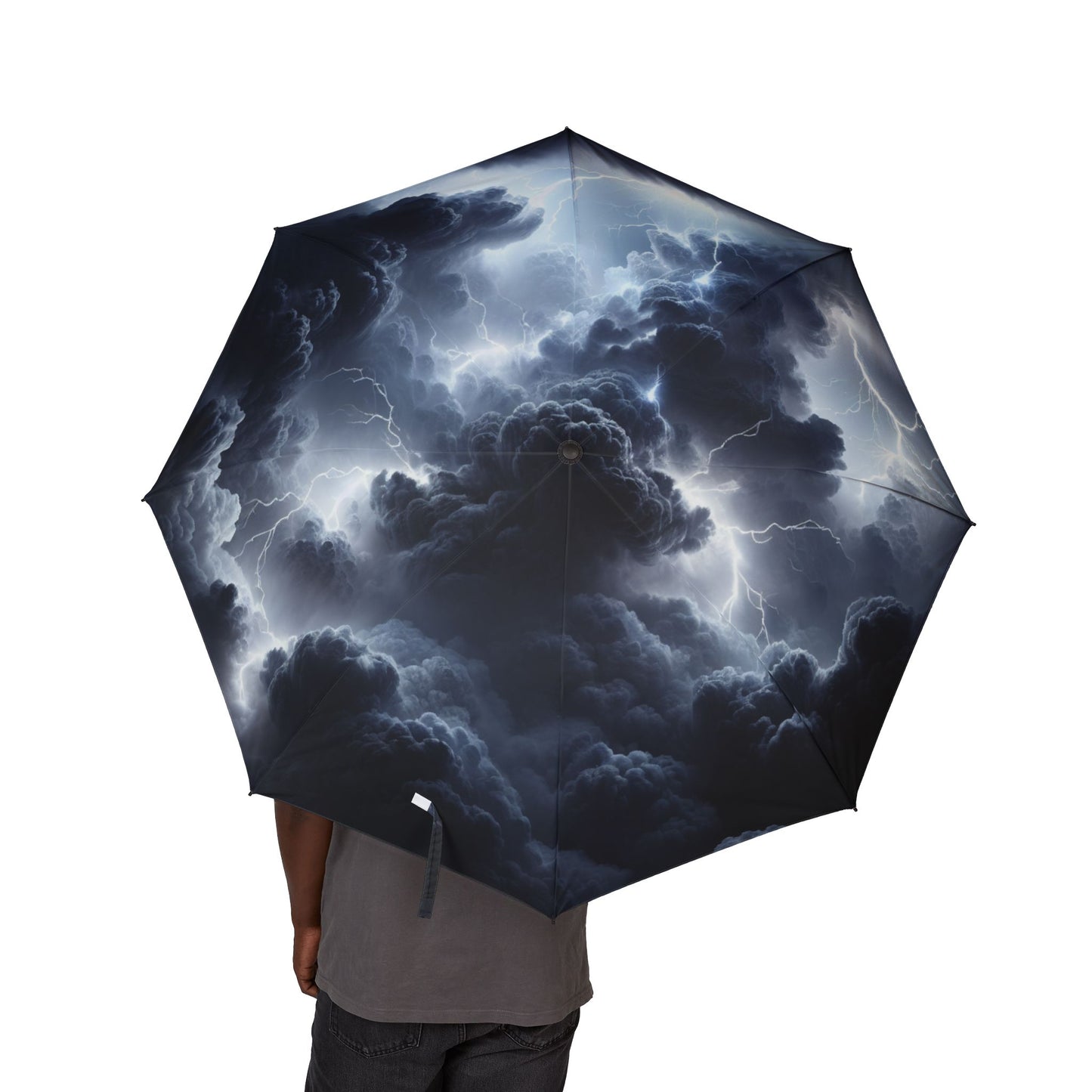 lightning storm Umbrella - Semi-Automatic Foldable Design
