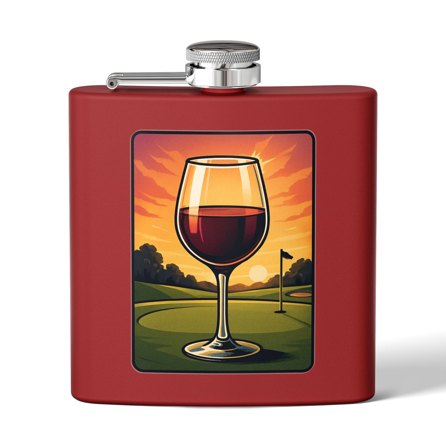 Wine Golf Sunset Flask