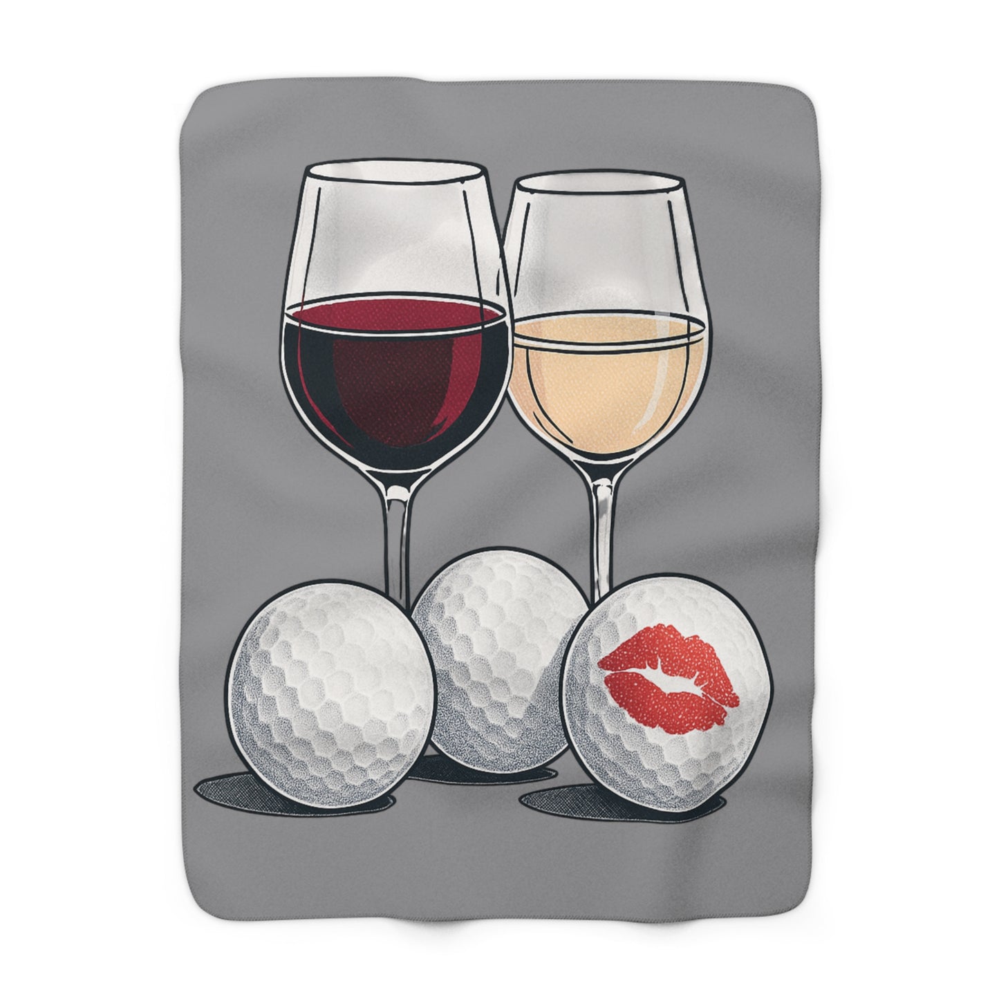 Wine & Golf and Lips Sherpa Fleece Blanket