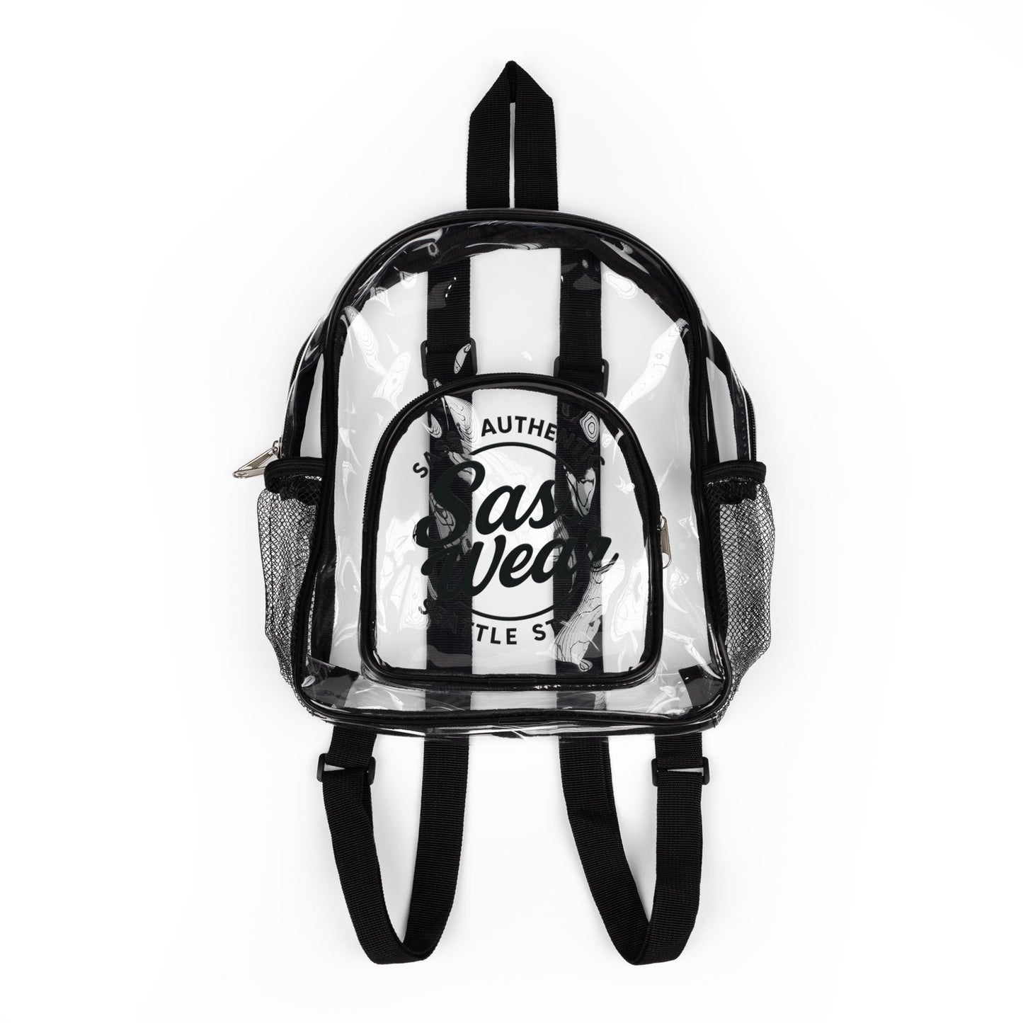 Sass Wear Transparent School & Event Bag with Mesh Side Pockets