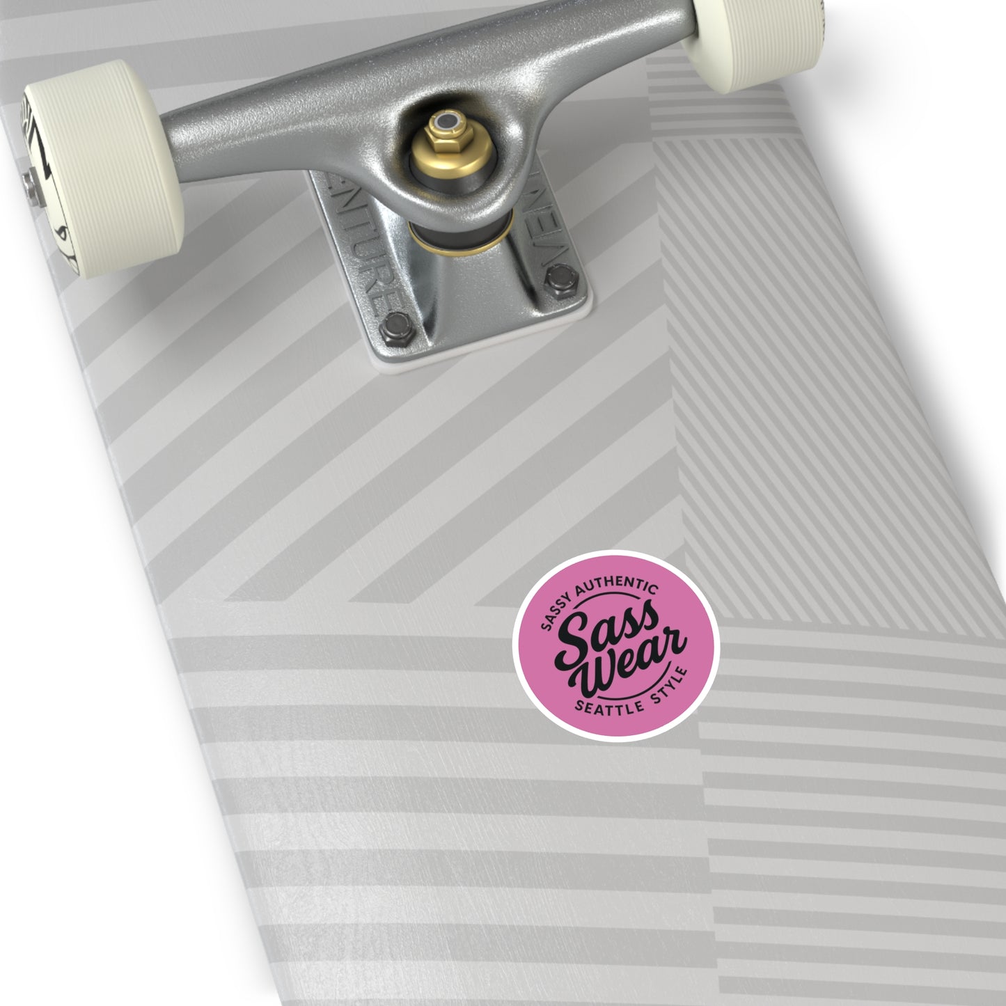 Hot pink Sass Wear Round Sticker
