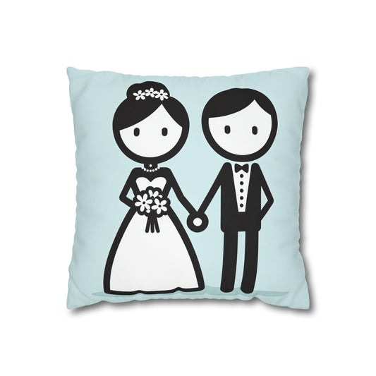 bride and groom Pillow cover