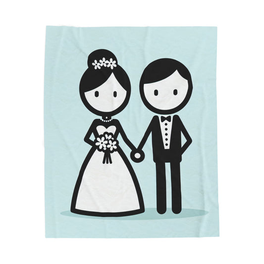 bride and groom Velveteen Plush Blanket