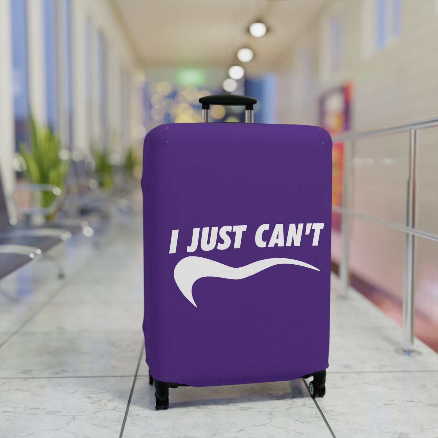 I Just Can't Luggage Cover Purple