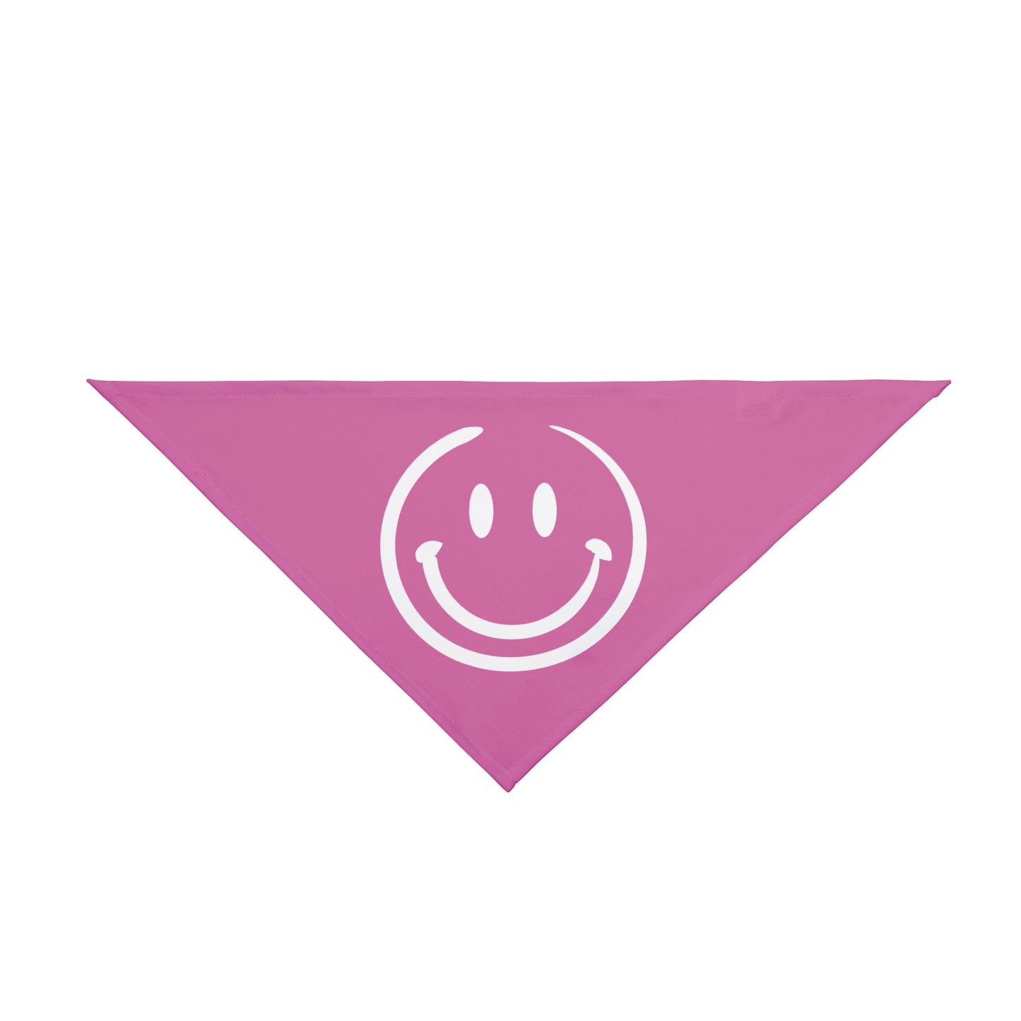 pink with white smiley face Pet Bandana