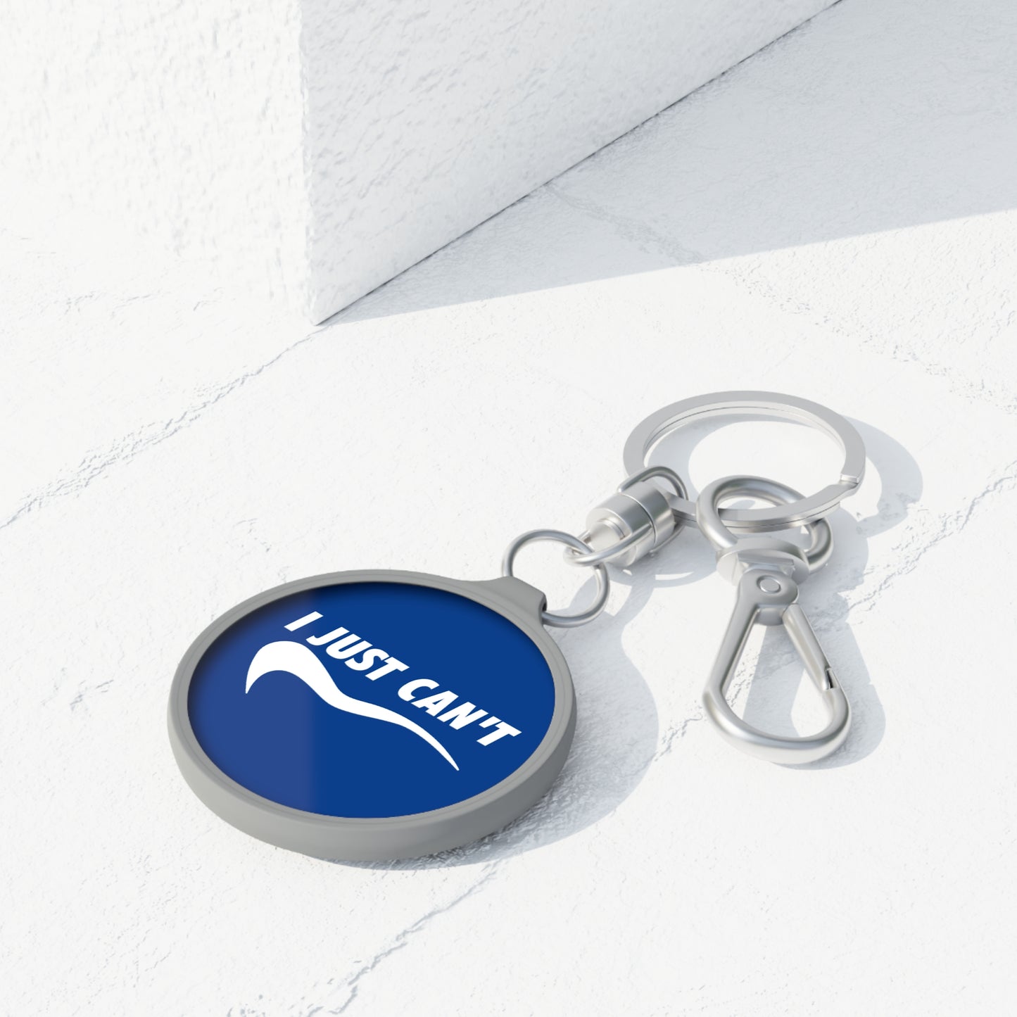 Blue I Just Can't Keyring Tag