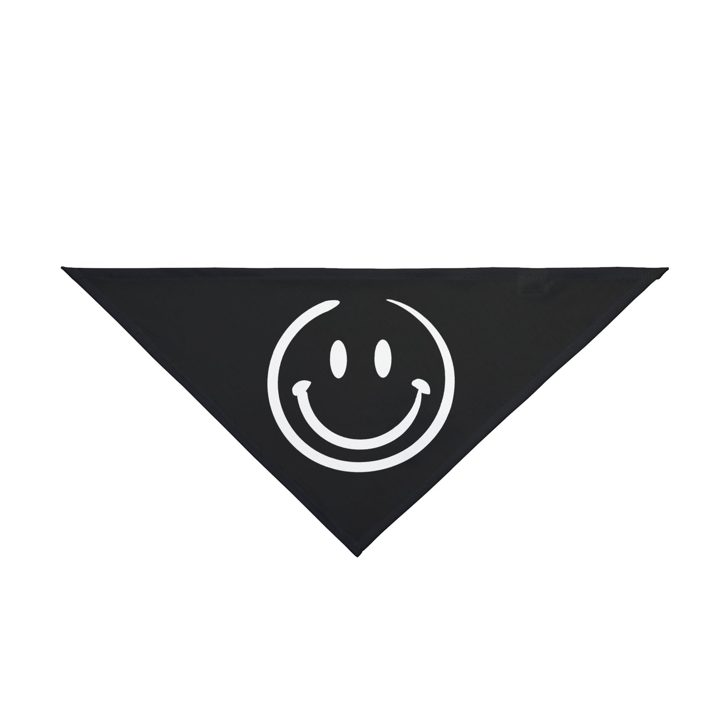 black with white smiley face Pet Bandana