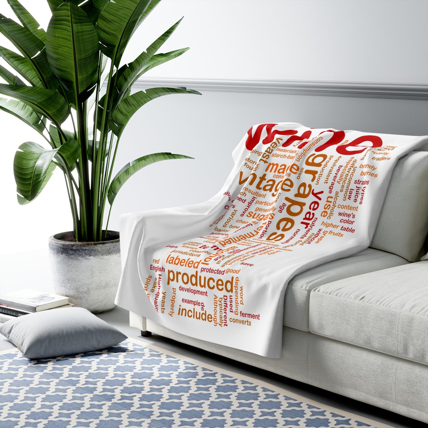 Wine Words Sherpa Fleece Blanket