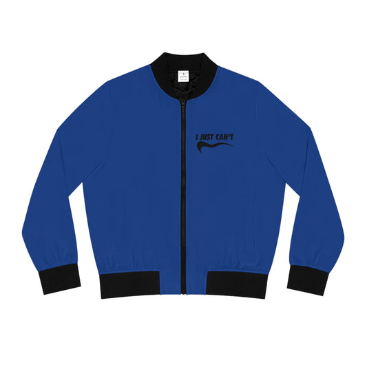 Blue I just Can't Women's Bomber Jacket