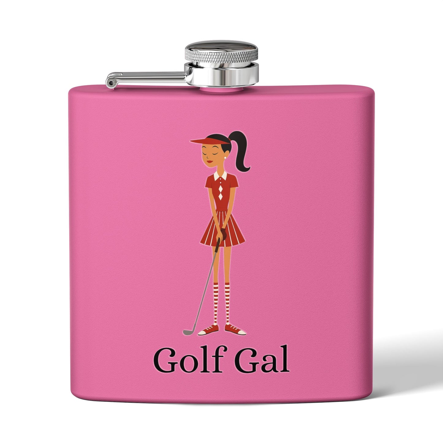 Golf Gal Sleek Stainless Steel Flask Ruby