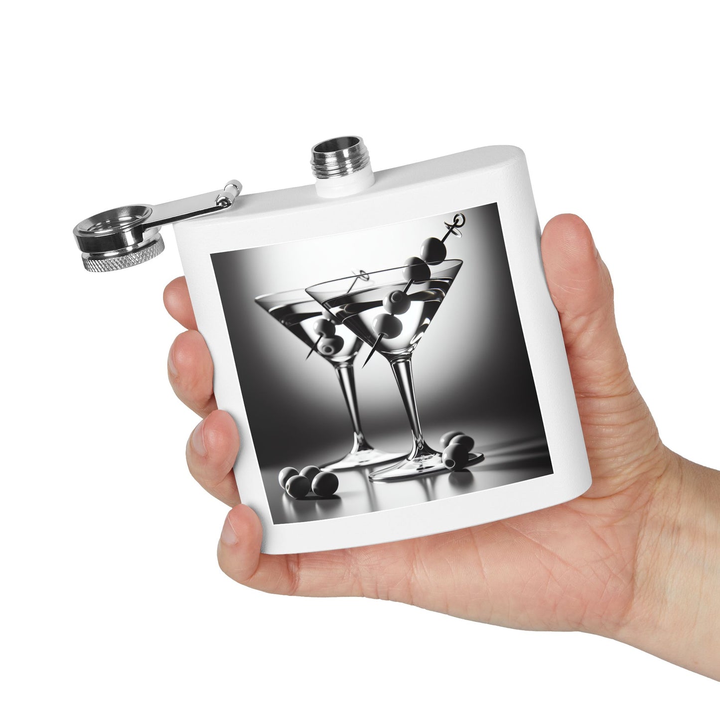 Martini Glass Sleek Stainless Steel Flask