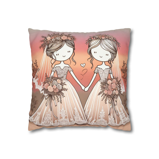 bride and bride Pillow cover