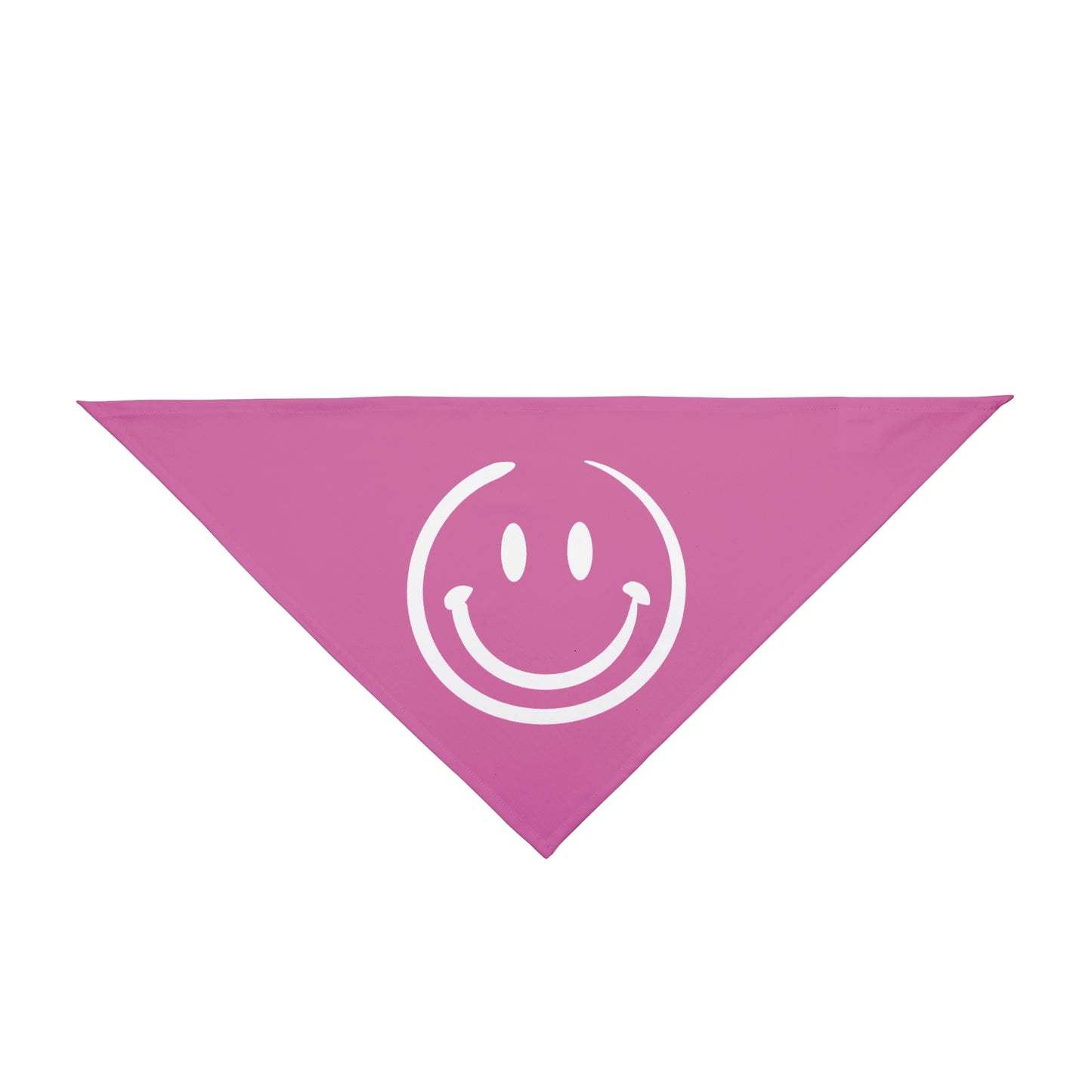 pink with white smiley face Pet Bandana