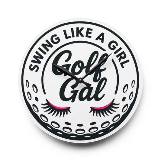 Golf Gal Acrylic Wall Clock - Perfect Gift for Enthusiasts