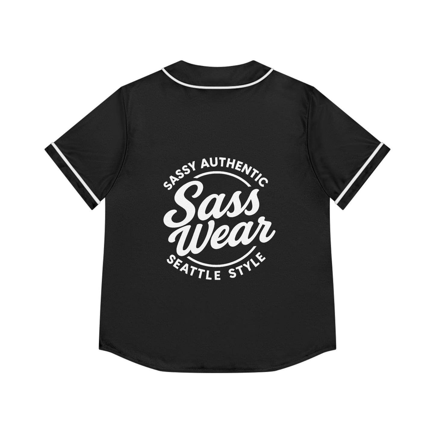 Black/white Sass Wear Baseball Jersey