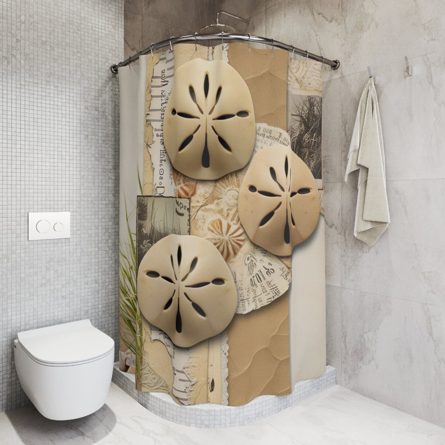 vintage sand dollar Shower Curtains