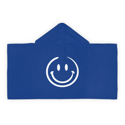 Blue Smiley Face Kids Hooded Towel/ Beach Cover-Up